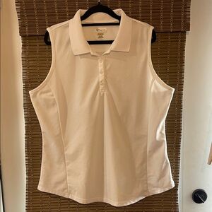 Greg Norman Play Dry Performance Women's White Sleeveless Polo